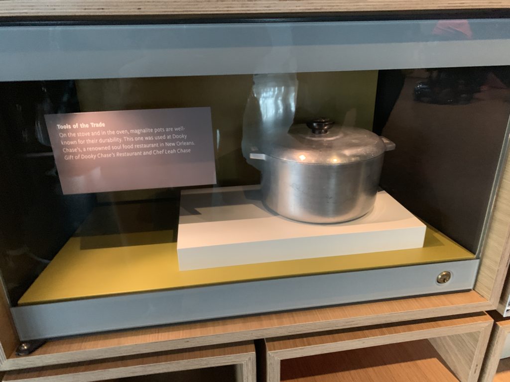 The Cultural Foodways exhibit at the museum features Leah Chase's cook pot
