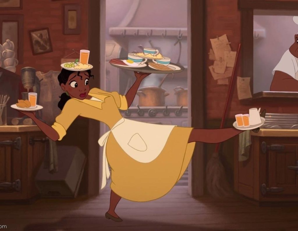 Disney's Princess Tiana is a waitress with entrepreneurial aspirations

